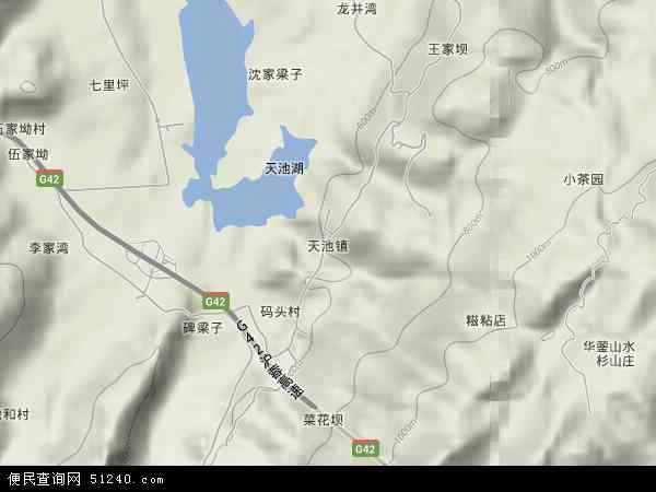 中国四川省广安市华蓥市天池镇地图(卫星地图)图片