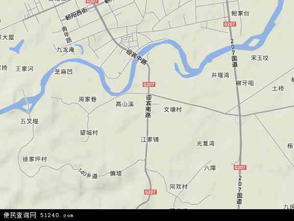 中国湖南省常德市临澧县望城乡地图(卫星地图