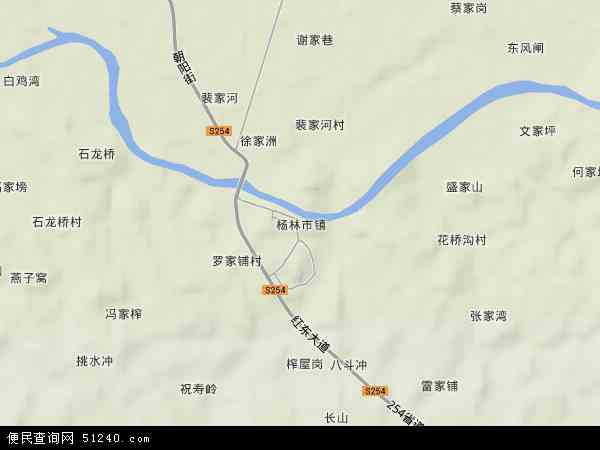 中国湖北省 /strong>荆州市松滋市杨林市镇地图(卫星地图)图片