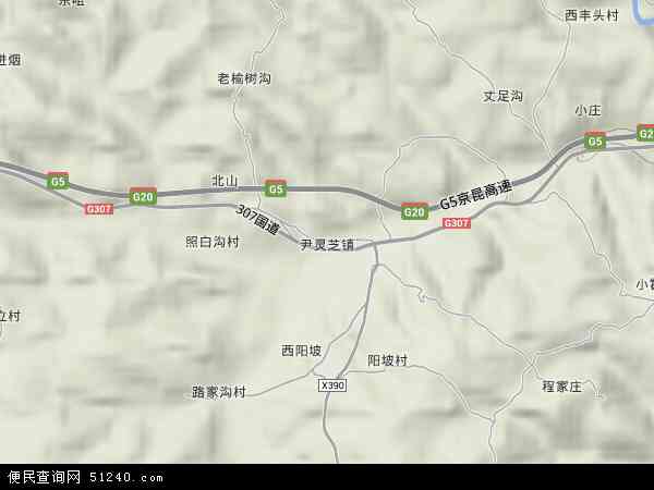 中国山西省晋中市寿阳县尹灵芝镇地图(卫星地图)图片