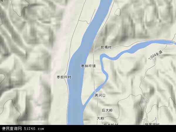 中国陕西省榆林市绥德县枣林坪镇地图(卫星地