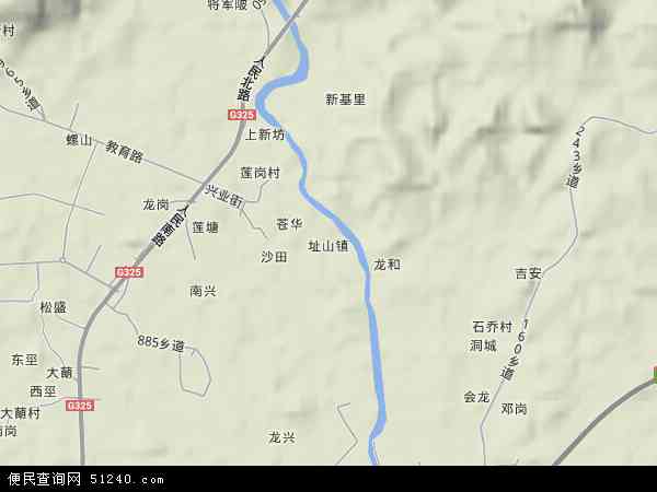 中国广东省江门市鹤山市址山镇地图(卫星地图)图片