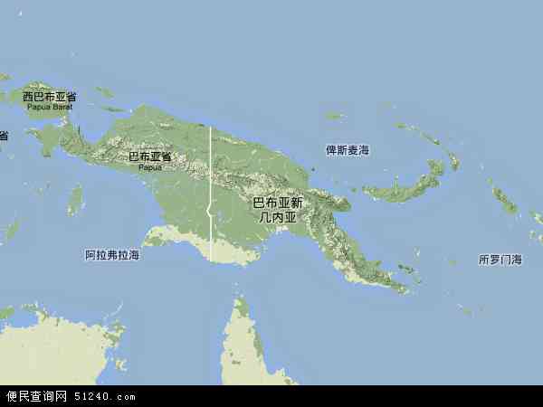 巴布亚新几内亚地形图 - 巴布亚新几内亚地形图高清版 - 2019年巴布亚