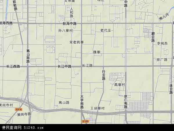 中国河南省郑州市二七区长江路地图(卫星地图)图片