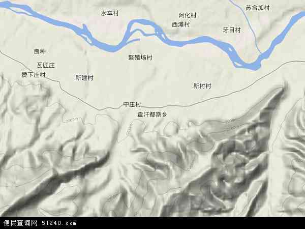 中国青海省海东市循化撒拉族自治县查汗都斯乡地图图片