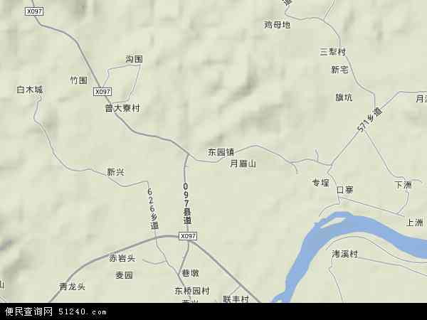 中国广东省揭阳市揭西县东园镇地图(卫星地图)图片
