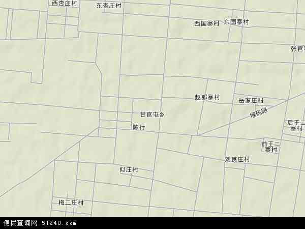 中国山东省聊城市冠县甘官屯乡地图(卫星地图)