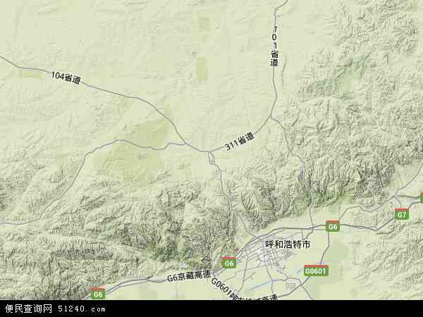 中国内蒙古自治区呼和浩特市武川县耗赖山乡地图图片