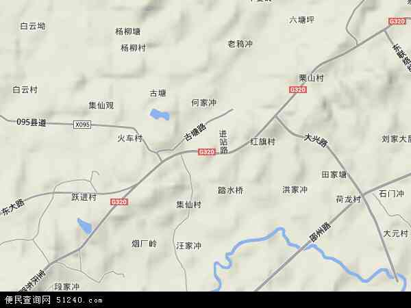 中国湖南省邵阳市双清区火车站乡地图(卫星地图)图片