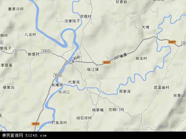 中国重庆市永川区临江镇地图(卫星地图)图片