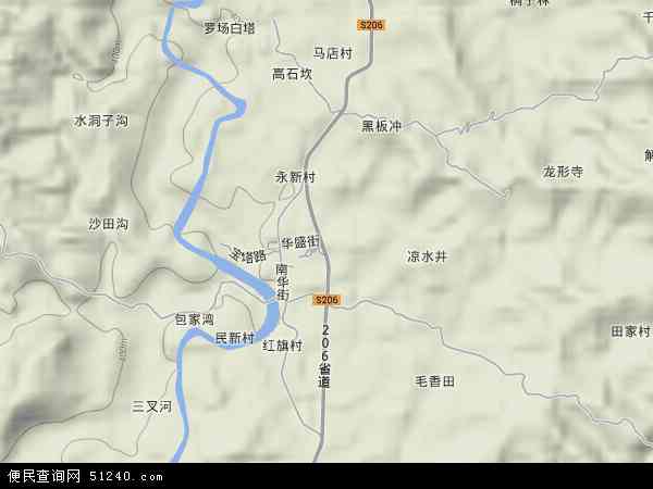 中国四川省宜宾市高县罗场镇地图(卫星地图)图片