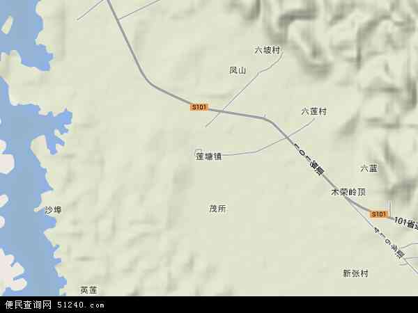 中国广西壮族自治区南宁市横县莲塘镇地图(卫星地图)
