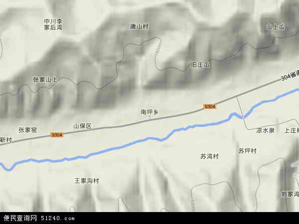 中国甘肃省平凉市庄浪县南坪乡地图(卫星地图)图片