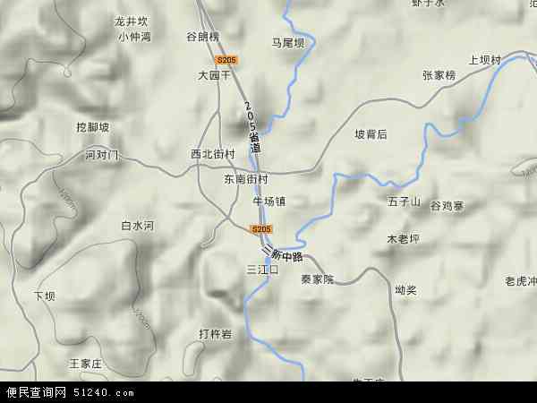 中国贵州省黔南布依族苗族自治州福泉市牛场镇地图(卫星地图)图片