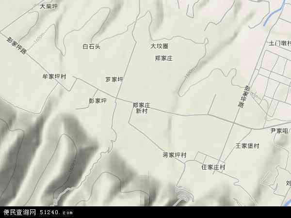 中国甘肃省兰州市七里河区彭家坪镇地图(卫星地图)图片