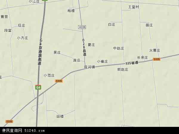 中国河南省驻马店市确山县双河镇地图(卫星地图)图片