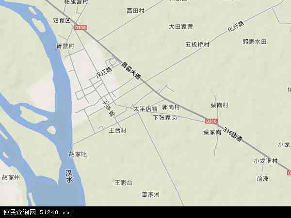 中国湖北省襄阳市樊城区太平店镇地图(卫星地图)图片