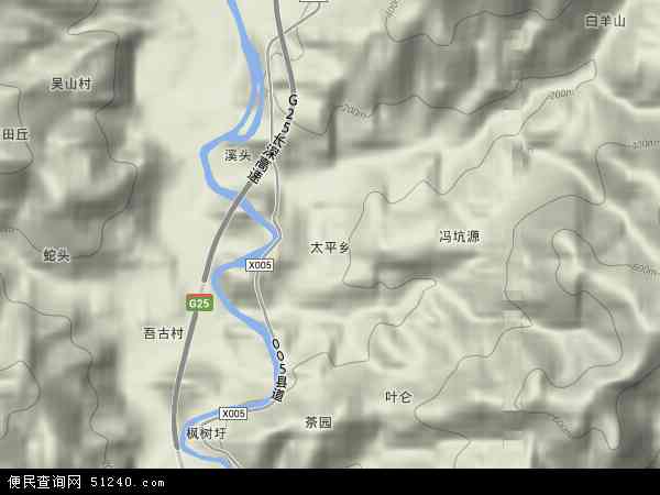 中国浙江省丽水市莲都区太平乡地图(卫星地图)图片