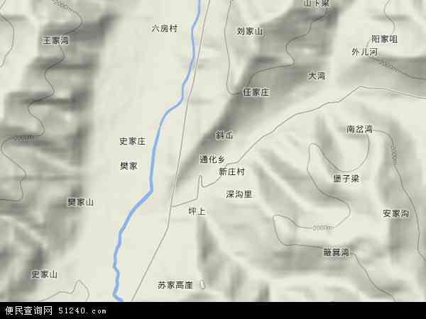 中国甘肃省平凉市庄浪县通化乡地图(卫星地图)图片