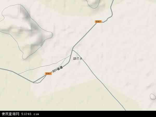 中国西藏自治区阿里地区革吉县雄巴乡地图(卫