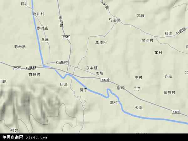 中国陕西省商洛市洛南县永丰镇地图(卫星地图)图片