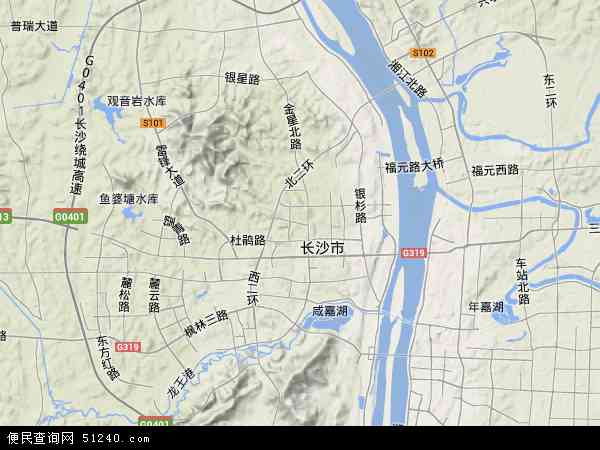 中国湖南省长沙市岳麓区雨敞坪镇地图(卫星地