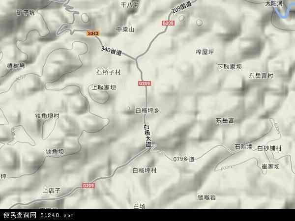 中国湖北省恩施土家族苗族自治州恩施市白杨坪乡地图(卫星地图)图片