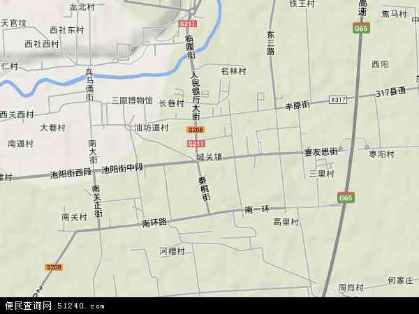 中国陕西省渭南市富平县城关镇地图(卫星地图)