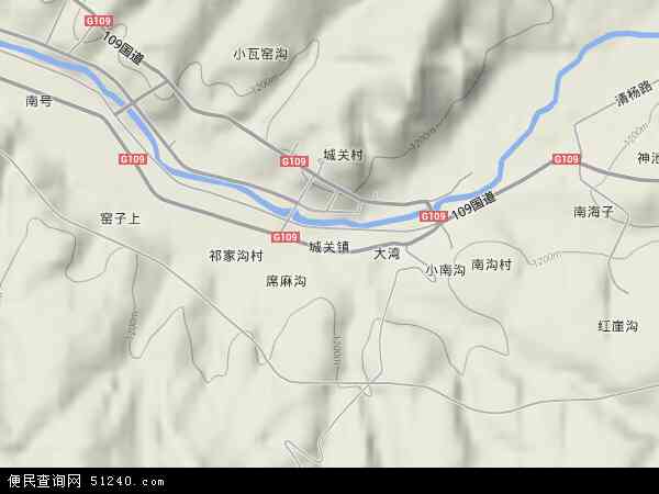 中国内蒙古自治区呼和浩特市清水河县城关镇地图图片