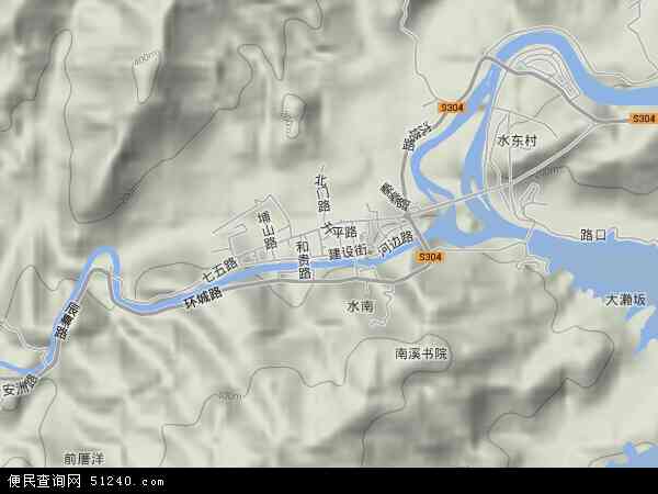 中国福建省三明市尤溪县城关镇地图(卫星地图)图片