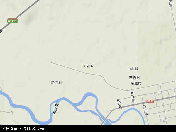 中国黑龙江省伊春市铁力市工农乡地图(卫星地图)图片