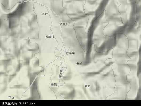 中国福建省三明市大田县广平镇地图(卫星地图)图片