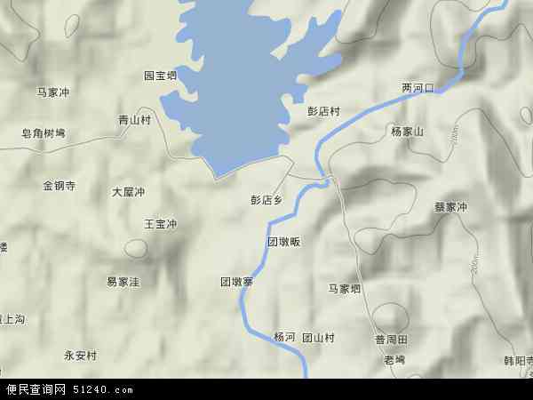 中国湖北省孝感市大悟县彭店乡地图(卫星地图)图片