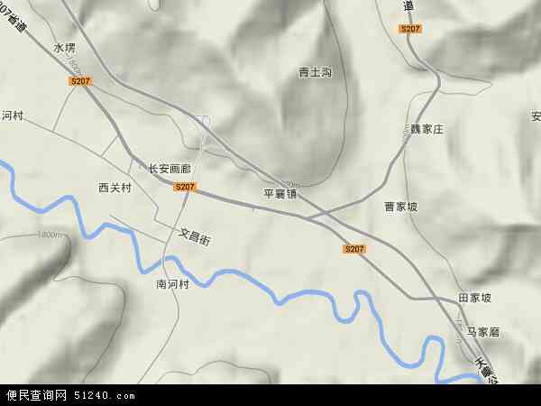 中国甘肃省定西市通渭县平襄镇地图(卫星地图)图片