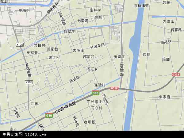 中国江苏省扬州市广陵区汤汪乡地图(卫星地图)图片