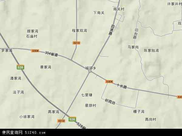 中国湖北省随州市广水市城郊乡地图(卫星地图)