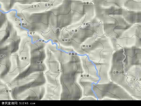 中国湖南省永州市蓝山县汇源瑶族乡地图(卫星地图)图片