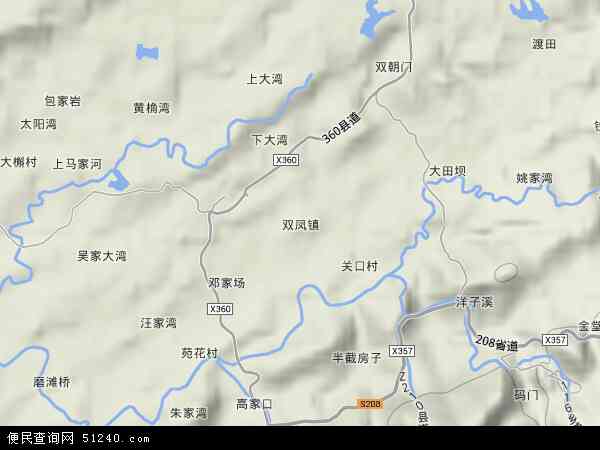 中国重庆市合川区双凤镇地图(卫星地图)图片