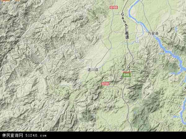 中国江西省吉安市遂川县五指峰林场地图(卫星地图)图片