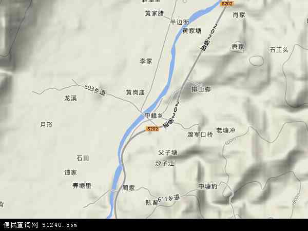 中国广西壮族自治区桂林市资源县中峰乡地图(卫星地图)图片