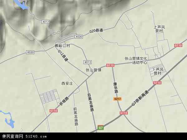 张山营镇卫星地图