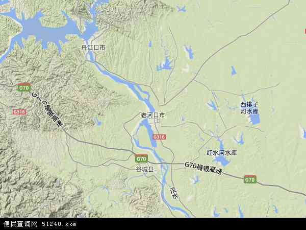 中国湖北省襄阳市老河口市林茂山林场地图(卫星地图)图片