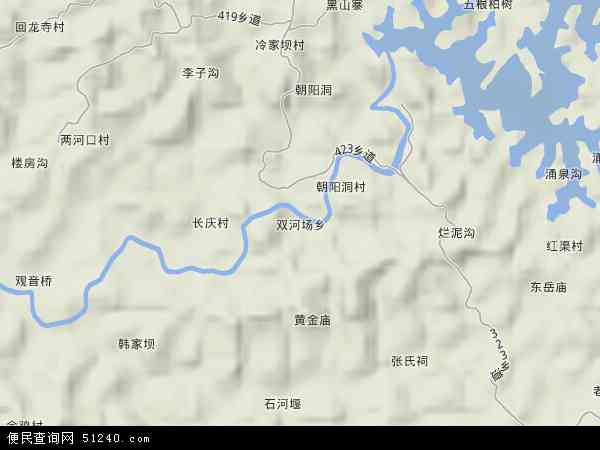 中国四川省资阳市乐至县双河场乡地图(卫星地图)图片