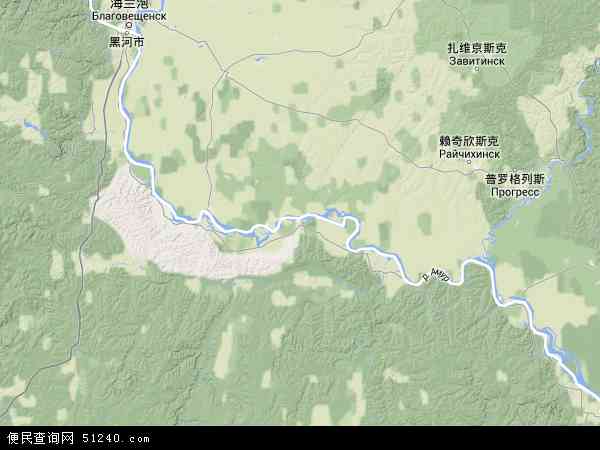 中国黑龙江省黑河市逊克县三间房林场地图(卫星地图)图片