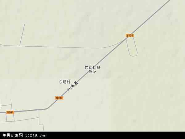 中国黑龙江省鹤岗市萝北县东明朝鲜族乡地图(卫星地图)图片