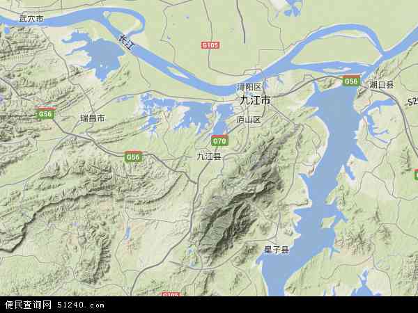 中国江西省九江市九江县赛城湖水产场地图(卫星地图)图片