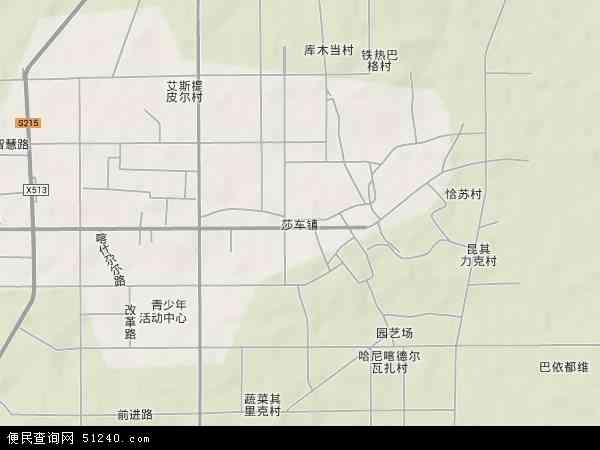 莎车县良种繁育场地形地图图片