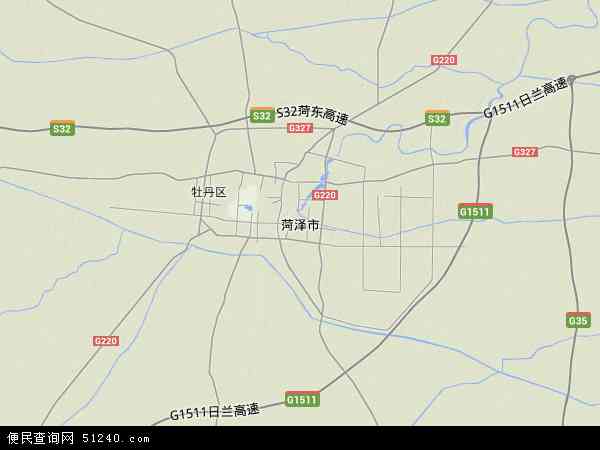 中国山东省菏泽市地图(卫星地图)图片