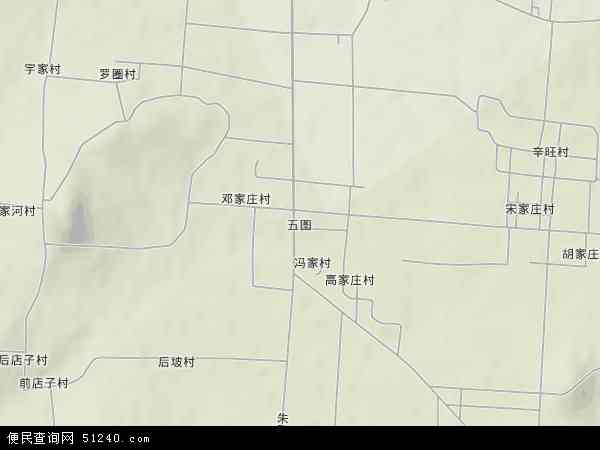 中国山东省潍坊市昌乐县五图地图(卫星地图)图片