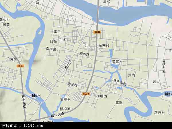 中国广东省揭阳市榕城区西马地图(卫星地图)图片